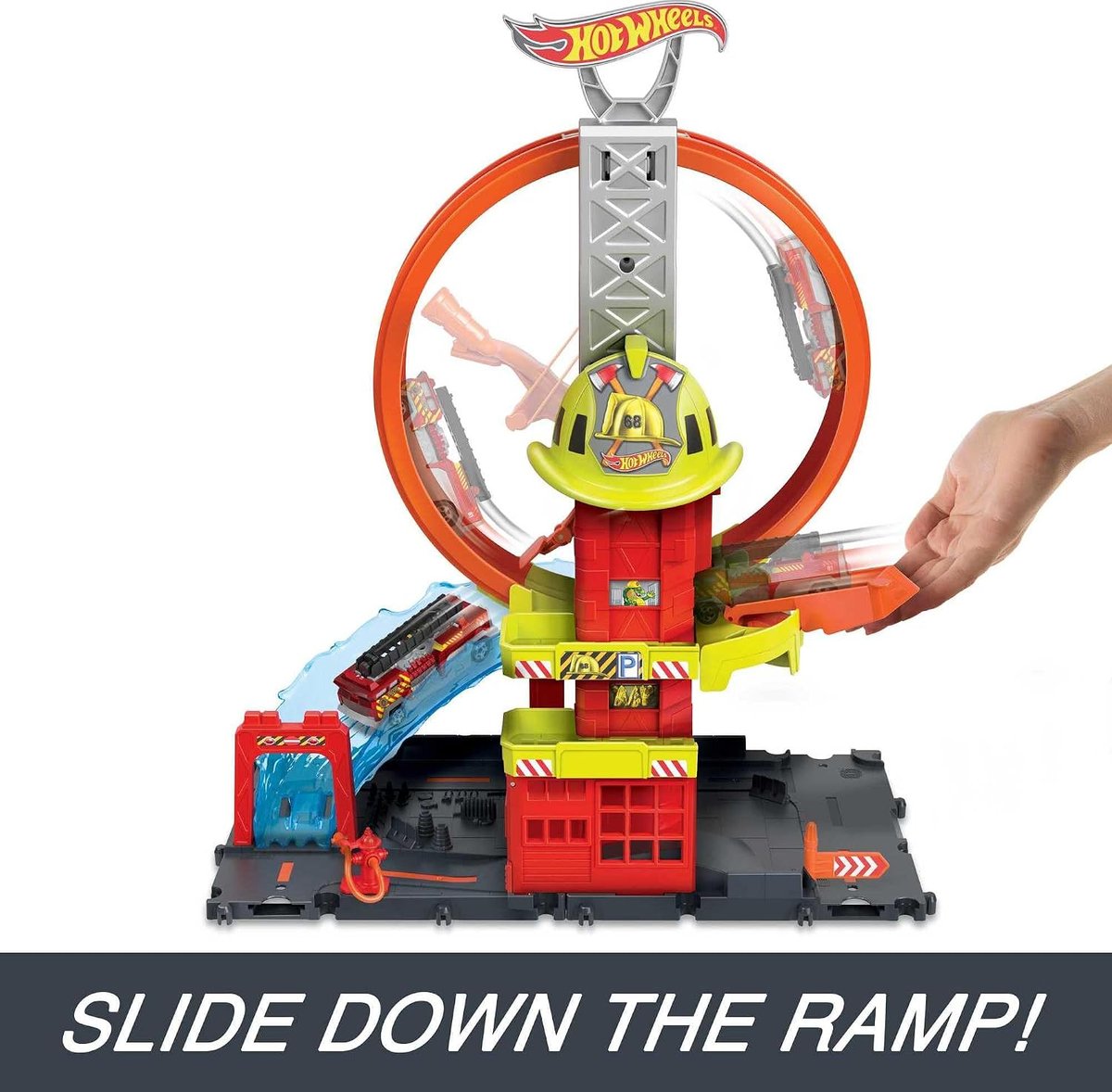 Hot Wheels City Super Loop Fire Station view 6