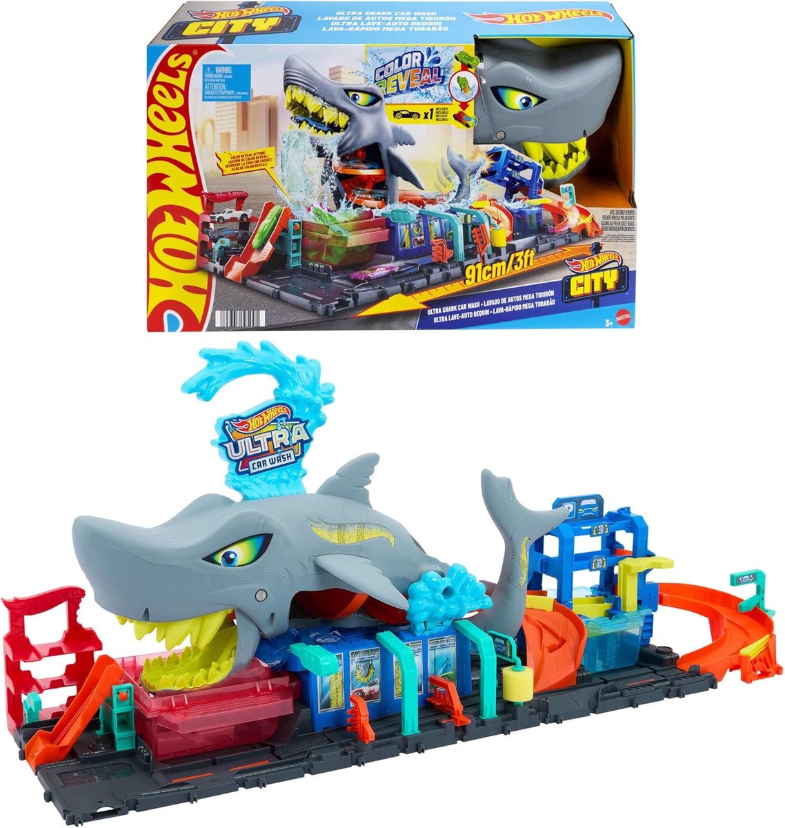 Hot Wheels City Ultra Shark Car Wash