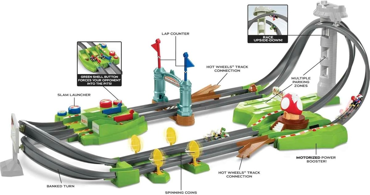 Hot Wheels Mario Kart Circuit Track view 5