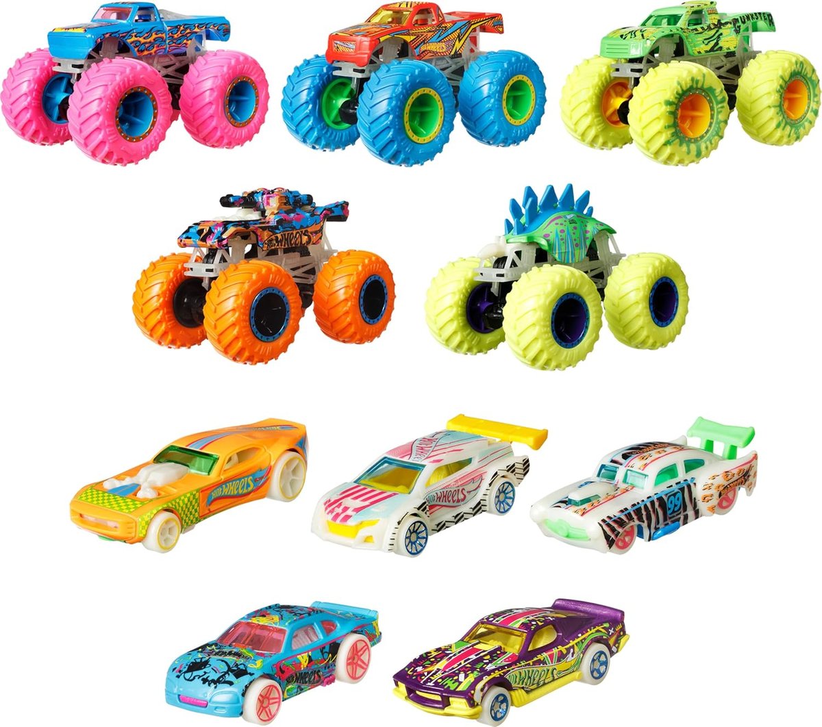 Hot Wheels Monster Trucks Glow-in-the-Dark 10-Pack view 2