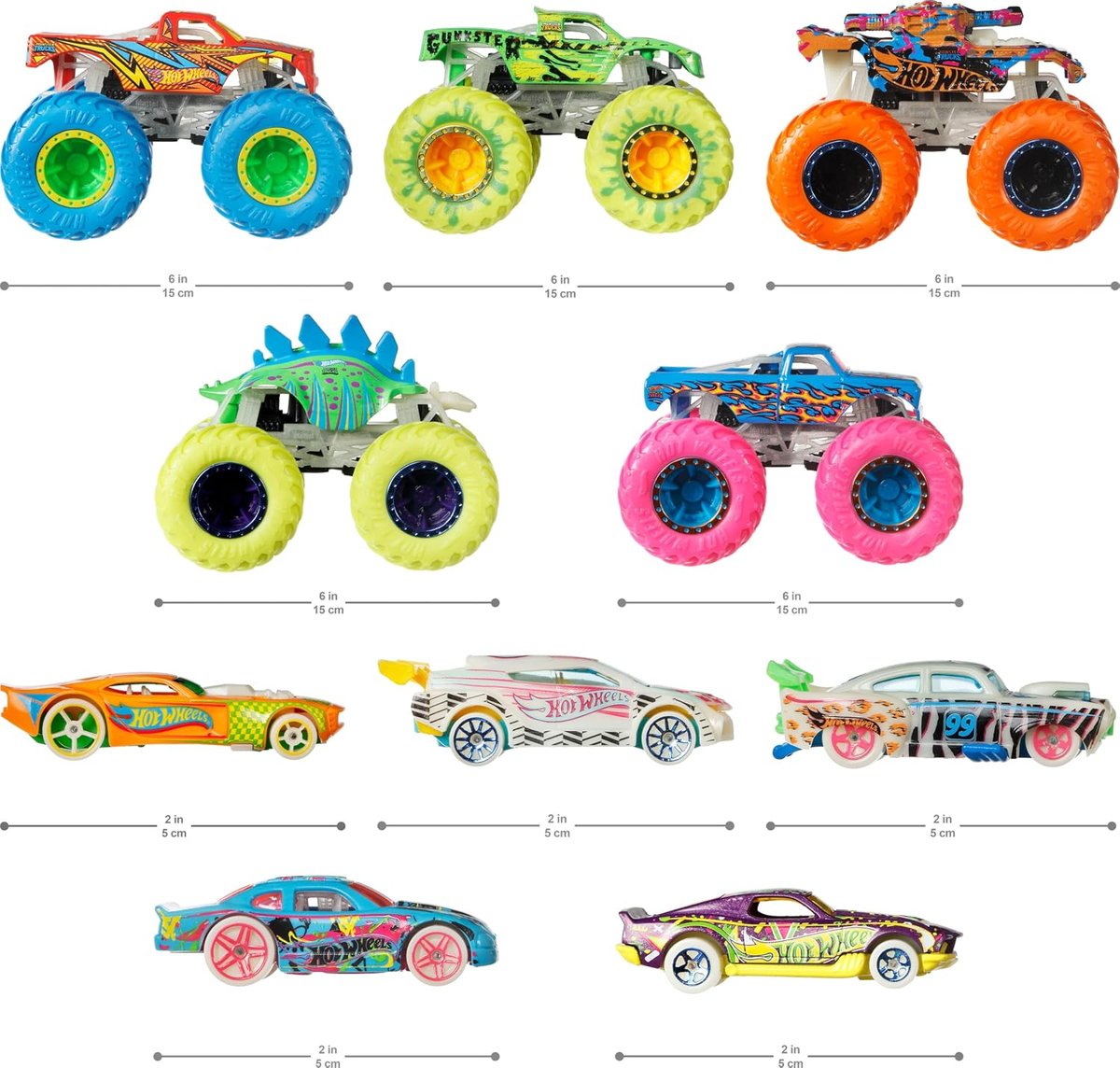 Hot Wheels Monster Trucks Glow-in-the-Dark 10-Pack view 3