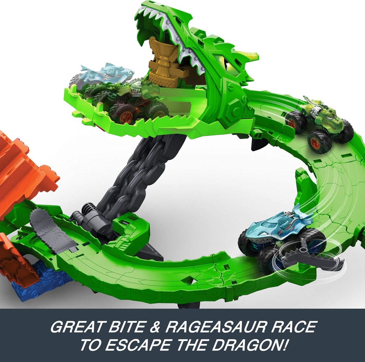 Hot Wheels Sharks vs. Dinos Dragon Destruction Playset view 3