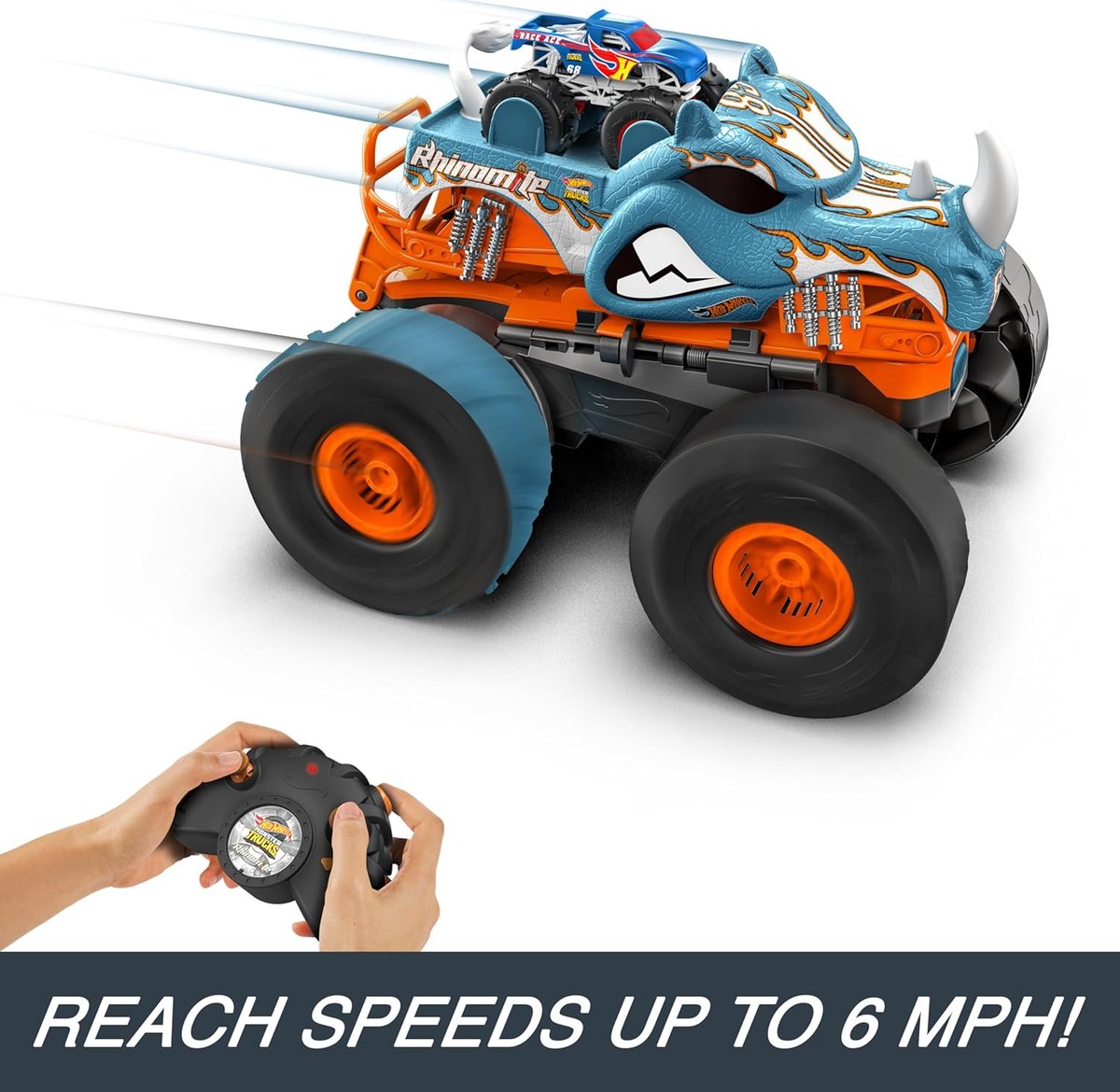 Hot Wheels Monster Trucks HW Transforming Rhinomite RC view 3